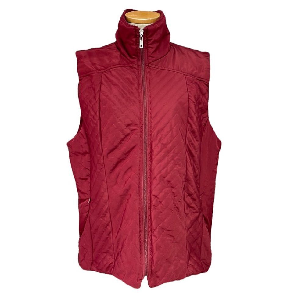 Fresh Puffer Vest NWT Full Zip Fleece Lining Red Size X Large XL